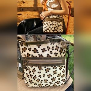 (0087) Myra Bag™️ Leopard Print Crossbody Bag (Hair on)